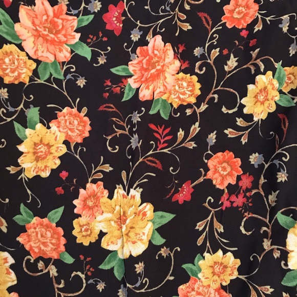 Flying Tomato Babydoll Cottagecore Floral Mini Dress Size Small Black Orange - Picture 13 of 15